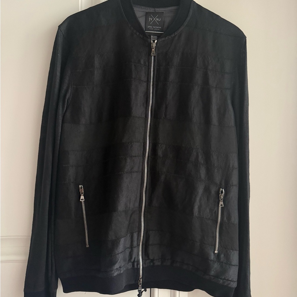 John Varvatos Limited Edition Linen Bomber Zip Jacket Size XL
